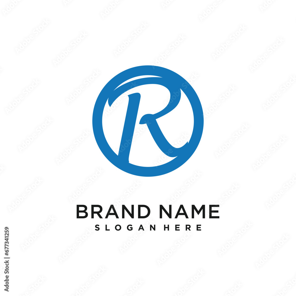 Poster r design element vector icon with creative modern concept idea