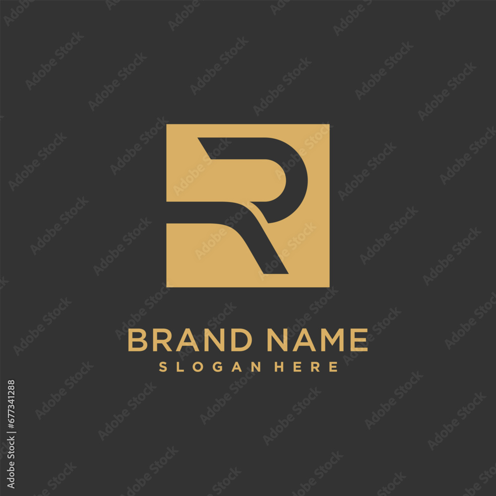 Poster r design element vector icon with creative modern concept idea