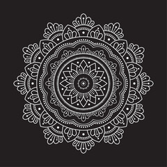Ornamental Geometric luxury mandala pattern vector design white