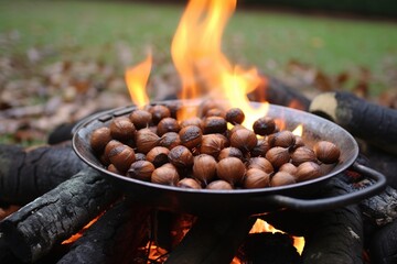 Beech nuts by the fireside, ember flecks dotting