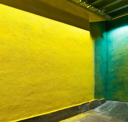 Fluorescent Yellow Wall Texture Background