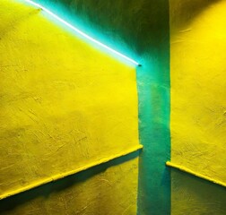 Fluorescent Yellow Wall Texture Background