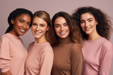 Fototapeta premium Multiple women in sportswear. Multicultural fitness group. 