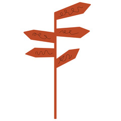 A roadside sign. A wooden waymarker. Tourism. Road. Distance. 