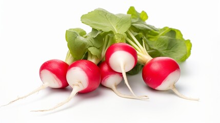bunch of turnips isolated on white background 