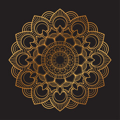Ornamental Geometric luxury mandala pattern vector design golden