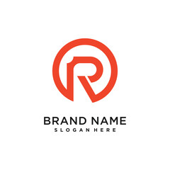 Letter R design element icon with creative modern concept