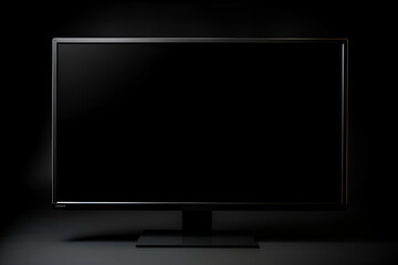 Realistic TV on black background. Mock up. 3D Rendering