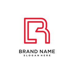 Letter R design element icon with creative modern concept