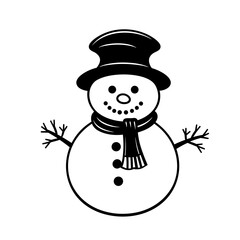 snowman with scarf outline svg