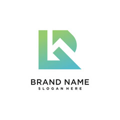 Letter R design element icon with creative modern concept