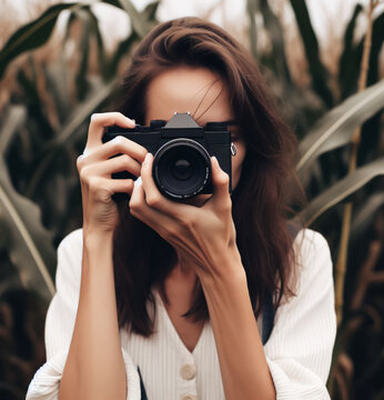 A woman with camera