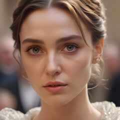 Fototapeta premium A portrait of a beautiful woman looking at the camera