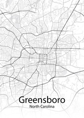 Greensboro North Carolina minimalist map