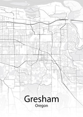 Fototapeta na wymiar Gresham Oregon minimalist map