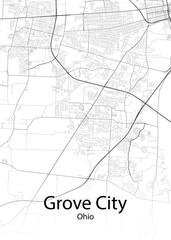 Fototapeta na wymiar Grove City Ohio minimalist map