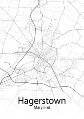 Hagerstown Maryland minimalist map