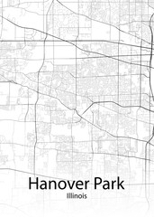 Fototapeta na wymiar Hanover Park Illinois minimalist map