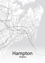 Hampton Virginia minimalist map