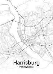 Harrisburg Pennsylvania minimalist map
