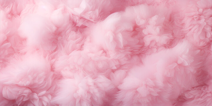pink background,Pink Fluffy Clouds,Cosy Pink Image,Flat lay of pink cotton candy
