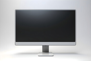 Realistic computer monitor with blank screen isolated on white background. 3d render