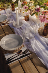 table set for a wedding reception