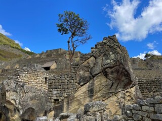 Peru, ruin of Machu Picchu, Incas Temple of Condor