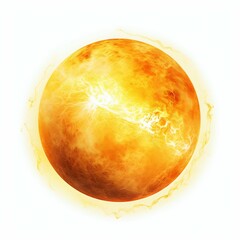 Illustration of the Sun: Planet Isolated on White Background. Generative ai