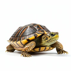 Fototapeta premium Turtle Portrait Isolated on White Background. Generative ai