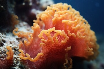 Naklejka na ściany i meble Close-up of a sea sponge, highlighting the natural erosion and textures