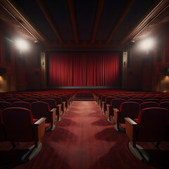 Fototapeta premium an empty auditorium in a theater or cinema, rows of chairs without people.