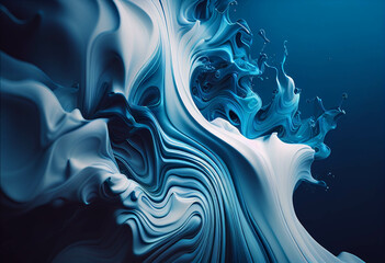Abstract artwork blue and white dreamy