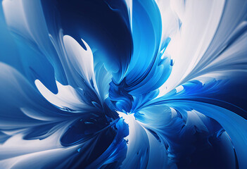 Fototapeta na wymiar Abstract artwork blue and white dreamy