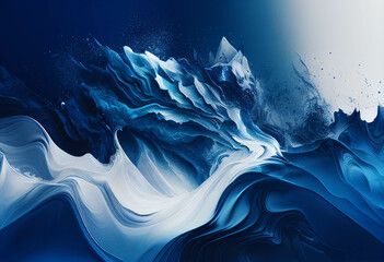 Fototapeta na wymiar Abstract artwork blue and white dreamy