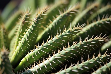 Close-up of cactus spines at high noon