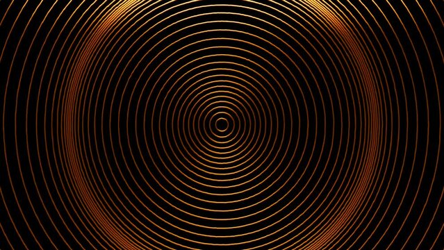Looping animation of abstract golden circles pattern