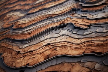 Close-up of intricate desert rock layers revealing geological history