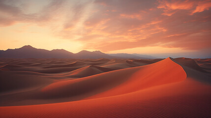 Fototapeta na wymiar Desert AI images sunset sand dunes