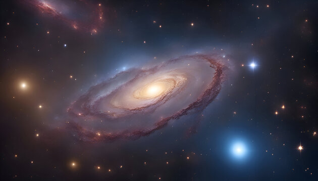 Planets and galaxies in outer space showing the beauty of space exploration.