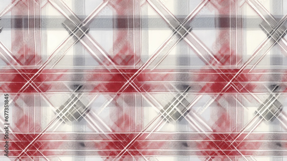 Poster a red and white plaid pattern with a black and white checkerboard pattern in the middle of the image