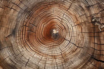 Fototapeta premium Cross-section of tree bark, detailed texture
