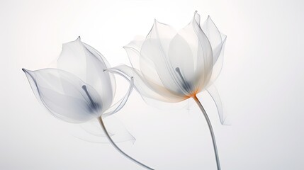  a couple of white flowers sitting next to each other on a light colored background with a caption in the middle of the picture.
