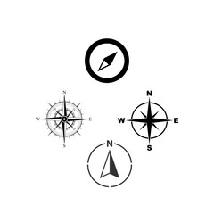 Vector illustration of old and new compass collection - obrazy, fototapety, plakaty