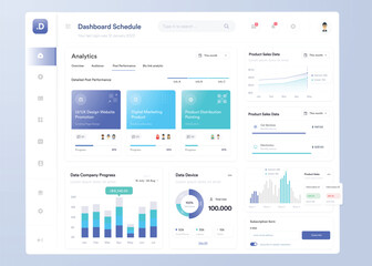 UI UX Infographic dashboard. UI design with graphs, charts and diagrams. Web interface template