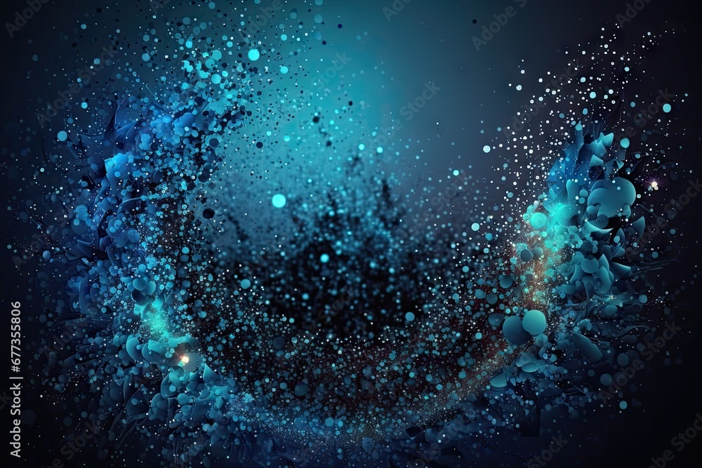Poster abstract blue background with space for text