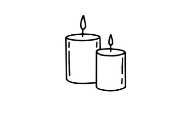 Burning candle in doodle style