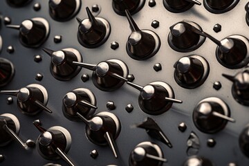Detailed macro shot of airplane rivets and metal texture