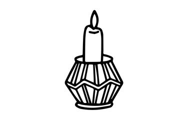 Burning candle in doodle style