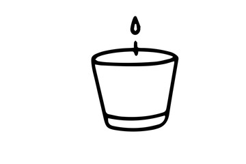 Burning candle in doodle style